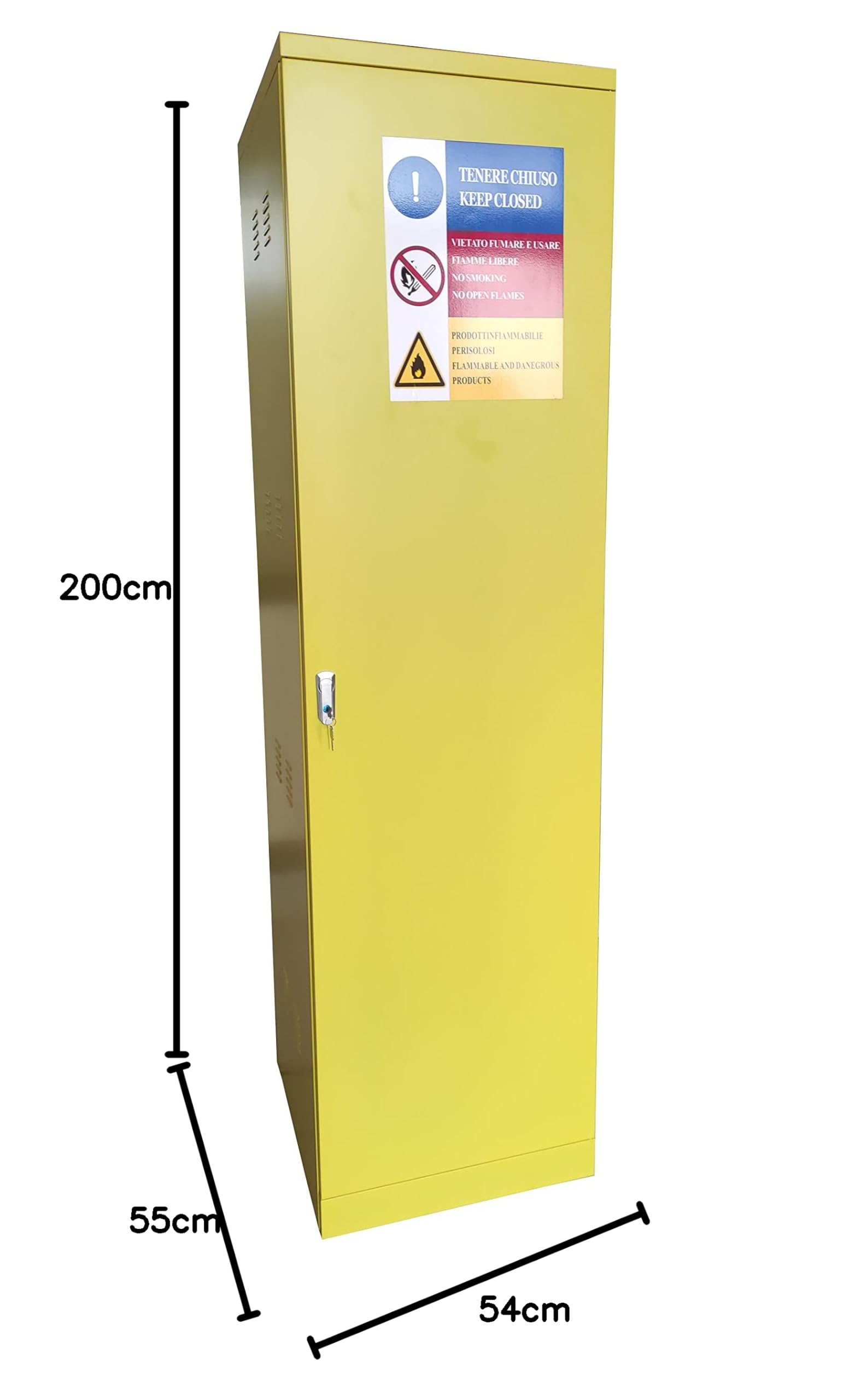 ARMADIO IN METALLO PER VERNICI E SOLVENTI, CM 54x55X200 H