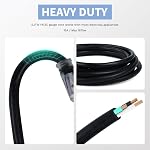 6 Ft 14/3 Cord d'extension extérieur éclairé - 14 Étendue SJTW Câble d'extension noir lourd avec 3 Plug à la terre, Idéal pour pelouse, jardin, appareils