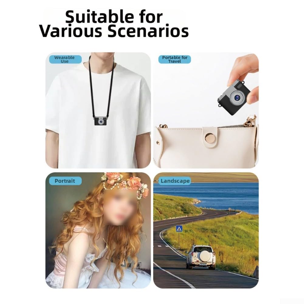 Fotocamera compatta retrò con lente flip per registrazione video HD fotocamera mirrorless portatile per principianti stile vintage nero (marrone)