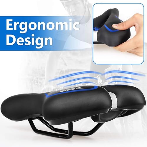 Miniatura 2 de Asiento de bicicleta más cómodo para hombres y mujeres con cojín suave, ajuste universal para bicicleta de ejercicio y bicicletas al aire libre
