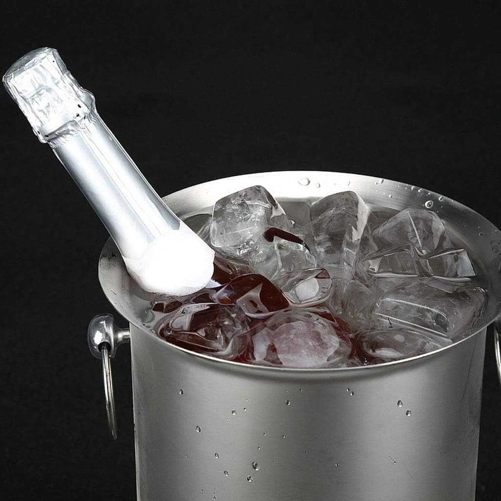 Cubitera Botella Vino Cubo de Hielo de diseño binaural, de Acero Inoxidable, para Bebidas, contenedor de Hielo multifunción para Vino, champán, Cerveza y refrescos
