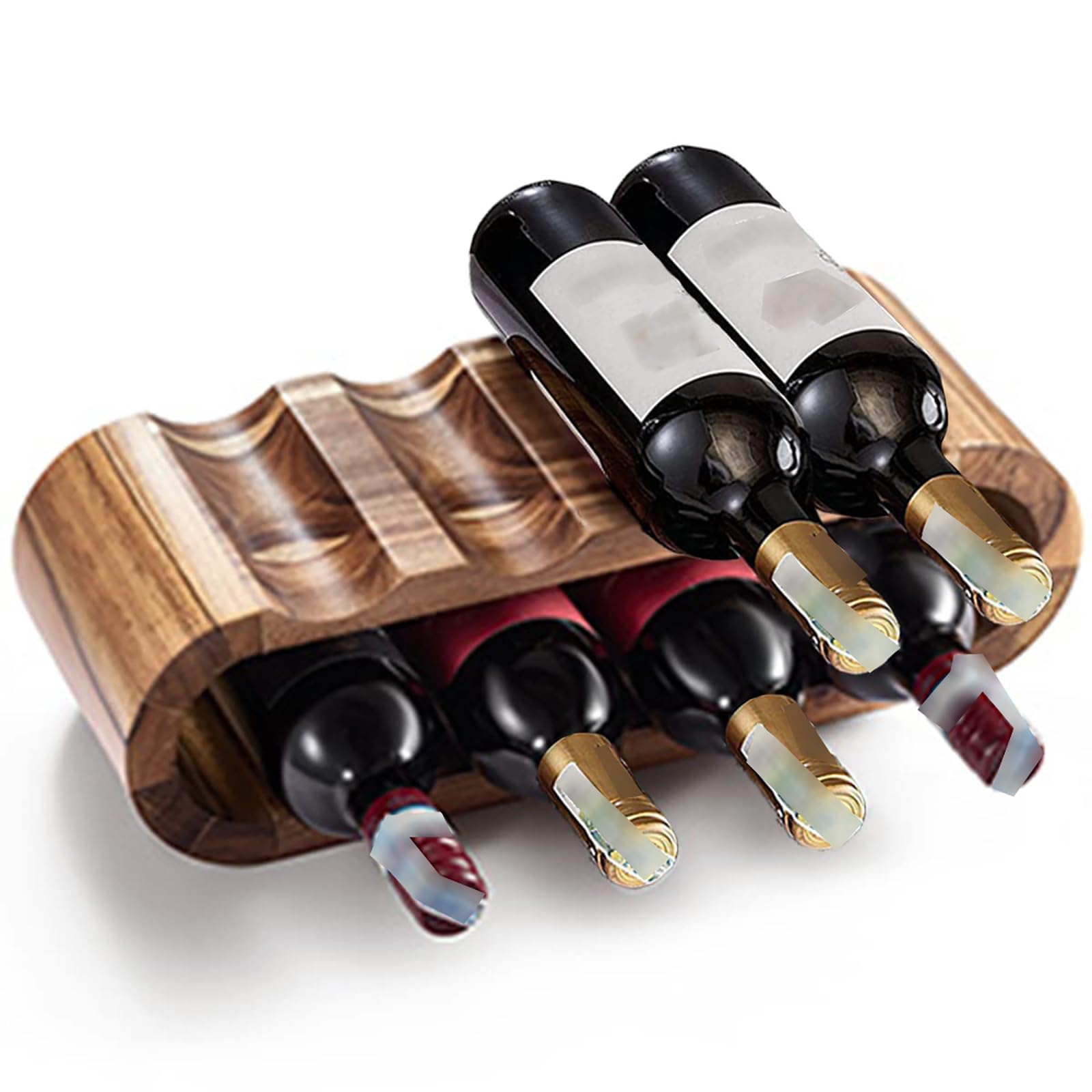 Présentoir à vin en bois d'acacia chic pour un comptoir élégant