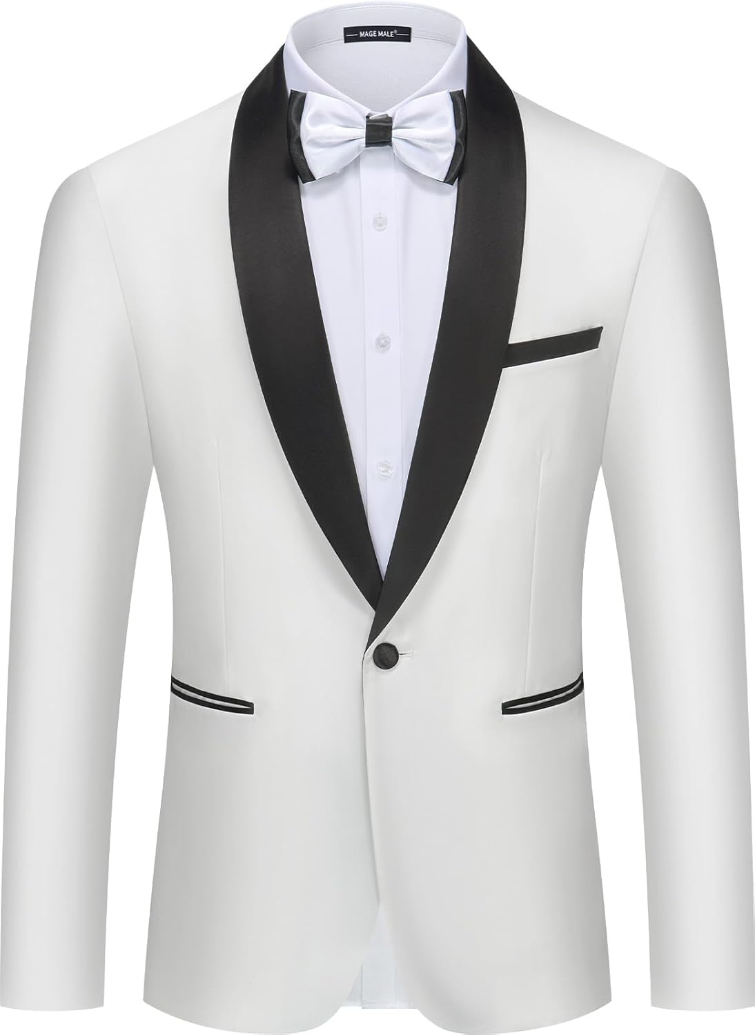 MAGE MALE Mens Tuxedo Jacket Shawl Lapel Suit Jacket Slim Fit Blazer Jacket for Dinner,Prom,Wedding