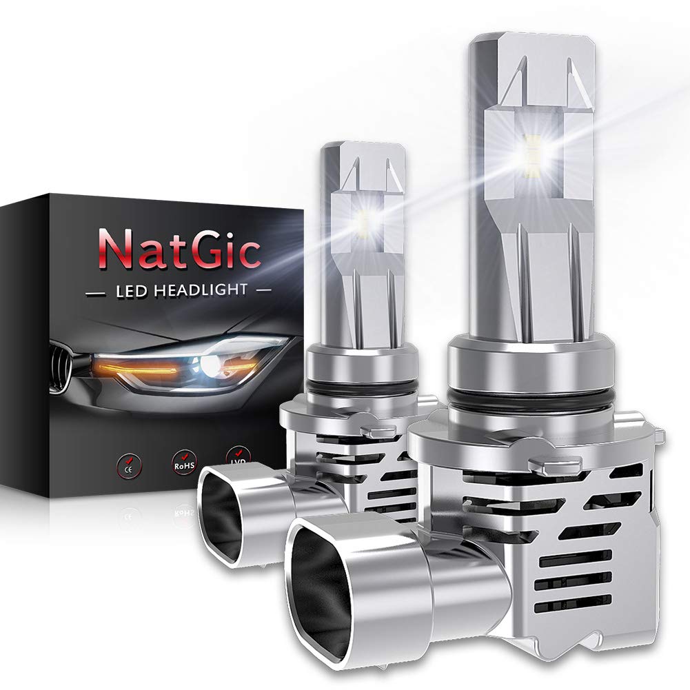 9006 HB4 Ampoules de Phares à LED Kit de Conversion Remplacement de Phare Halogène Puissance élevée 55W Puces ZES Double Face 10000LM et 6500K Blanc Xénon DC 9V - 32V (Lot de 2)