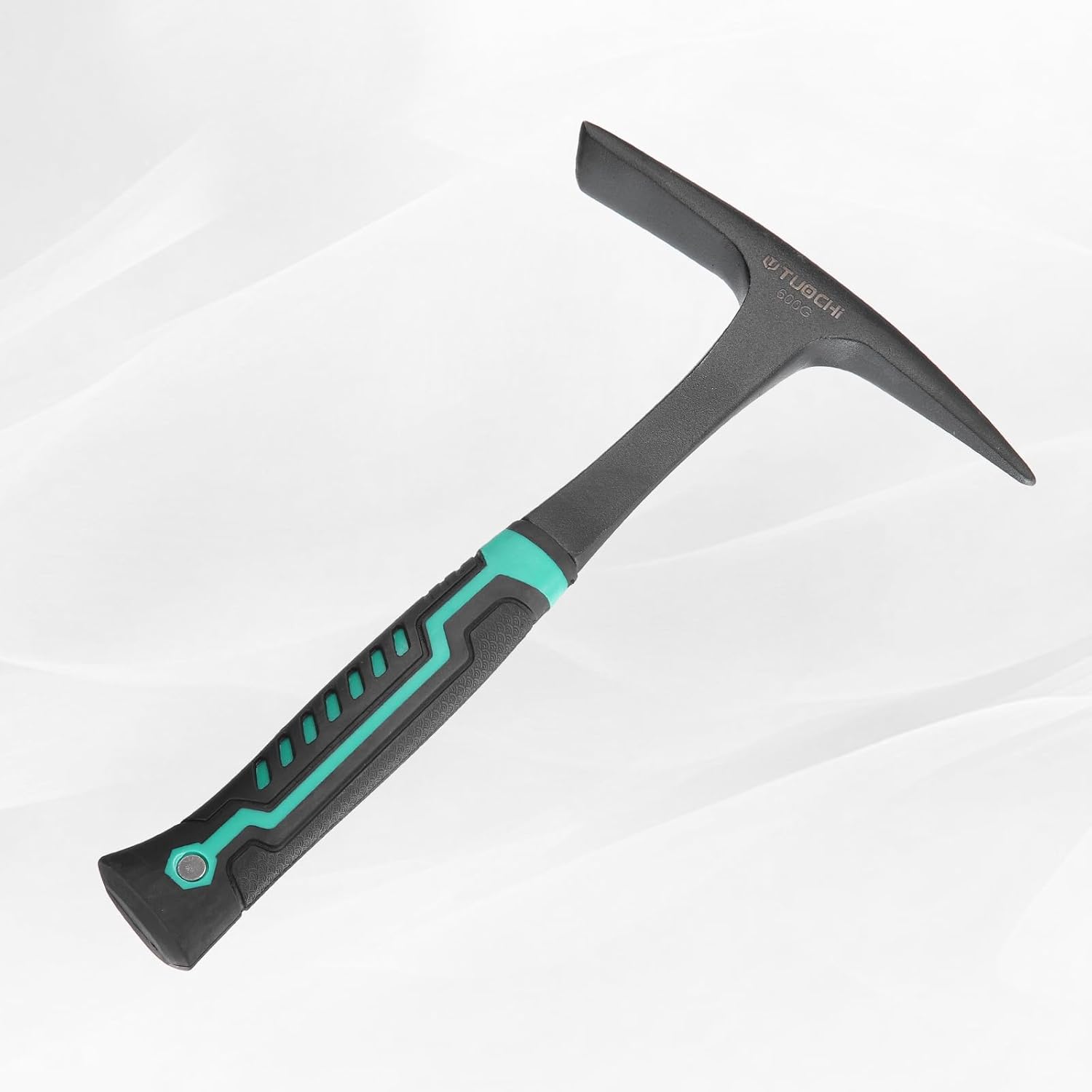 HARFINGTON Welding Chipping Hammer 28oz Slag Removal Tool Carbon Welder Hammer with Forged Steel Construction & Shock Reduction Handle for Rock Pick Forged Brick, Black/Green