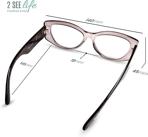 Miniatura 7 de Gray Vogue - Gafas de lectura de ojo de gato de gran tamaño para mujer, para lucir elegante con alta visión, cómodos lentes de lectura para mujer
