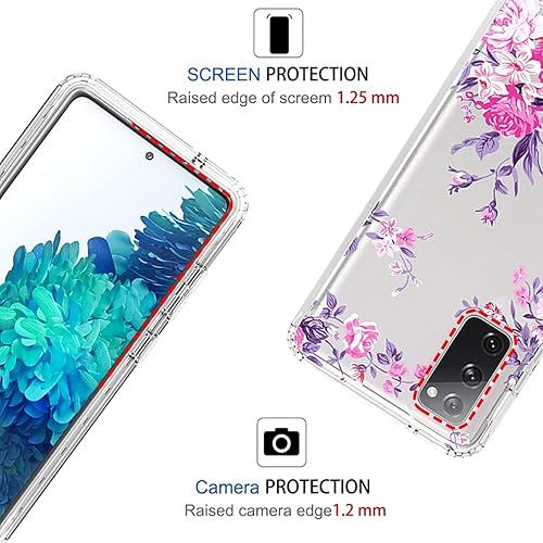 Miniatura 2 de Funda para Galaxy S20 FE 5G de 6.5 pulgadas, Samsung S20 FE Funda transparente para niñas, TPU suave 360, cuerpo completo, a prueba de golpes,