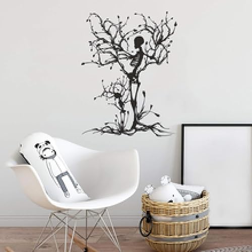 Miniatura 4 de Calcomanías de pared góticas decorativas de Halloween, diseño de esqueleto, arte de árbol, arte de pared para sala de estar, vinilo