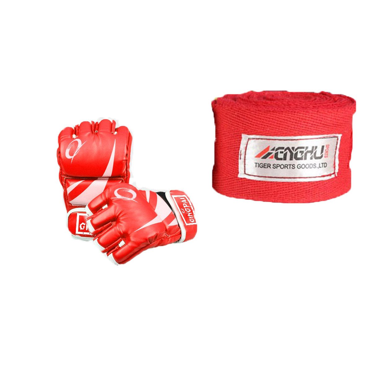 Gloves Boxing Hand Wraps Half Finger Grappling & Handwraps for Boxing Kickboxing Muay Thai