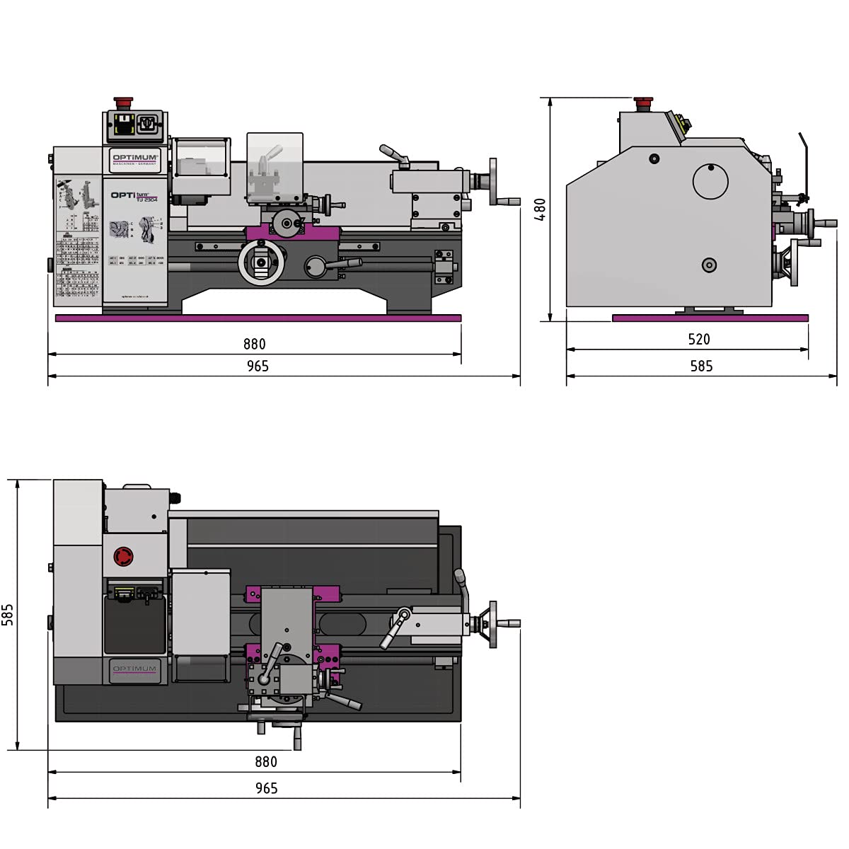 Torno completamente equipado TU 2304
