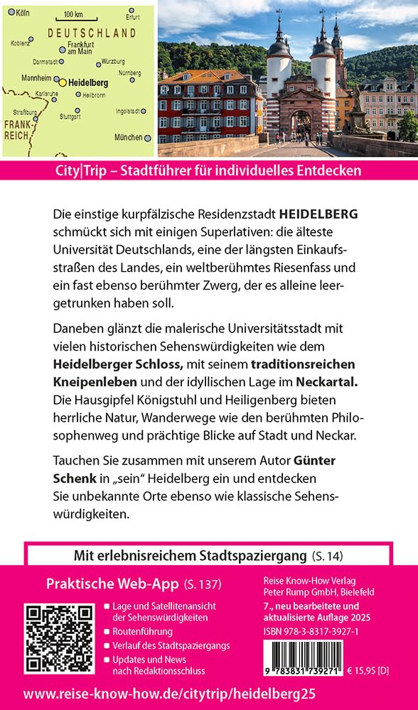 Reise Know-How CityTrip Heidelberg: Reiseführer mit Stadtplan und kostenloser Web-App