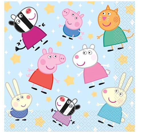 Unique Peppa Pig Birthday Party Supplies Pack Serves 16: Peppa Pig Party Supplies Dessert Plates Luncheon Napkins Cups And Table Cover With Birthday Candles, 73 Piece Set #TOP3