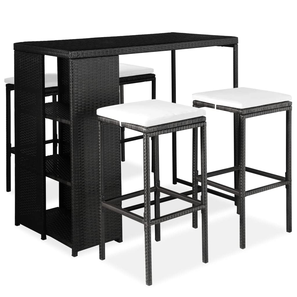 vidaXL Gartenbar Set 5-TLG. mit Kissen