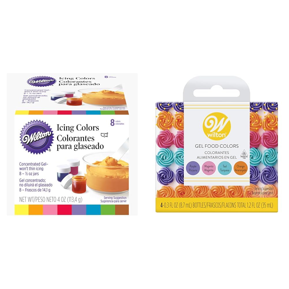 Wilton 8-Count Icing Colors and Neon Gel Food Color Set