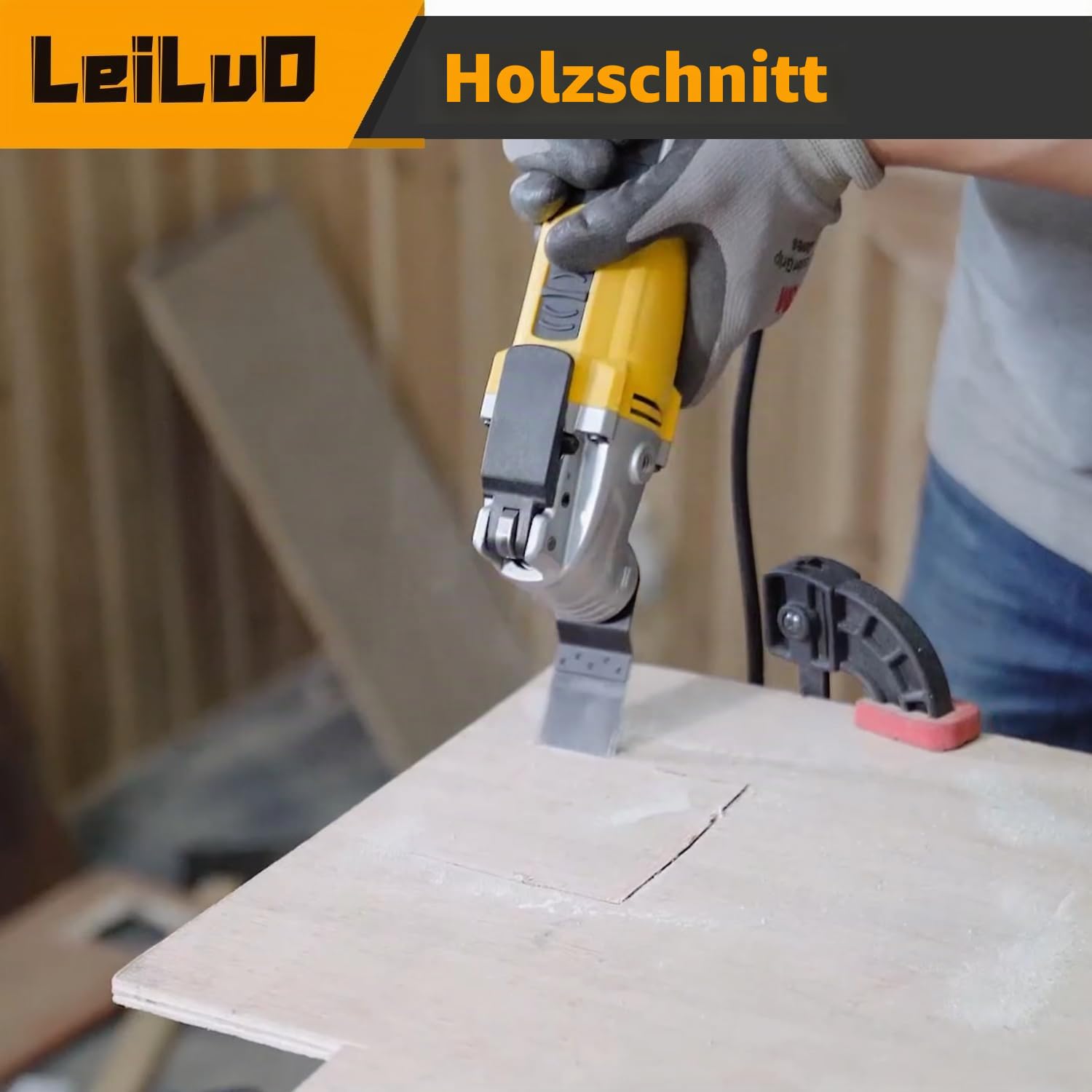 LEILUO 110 tlg Multitool Sägeblätter Set Titan Extra-Lang & Breit Oszillierende Sägeblätter für Holz Gipskarton Nägel Universal Zubehör mit Aufbewahrungstasche Kompatibel mit DeWalt Makita u. a. | 100 Karbonstahl & 10 Titan, extra lang & breit, Holz Metal