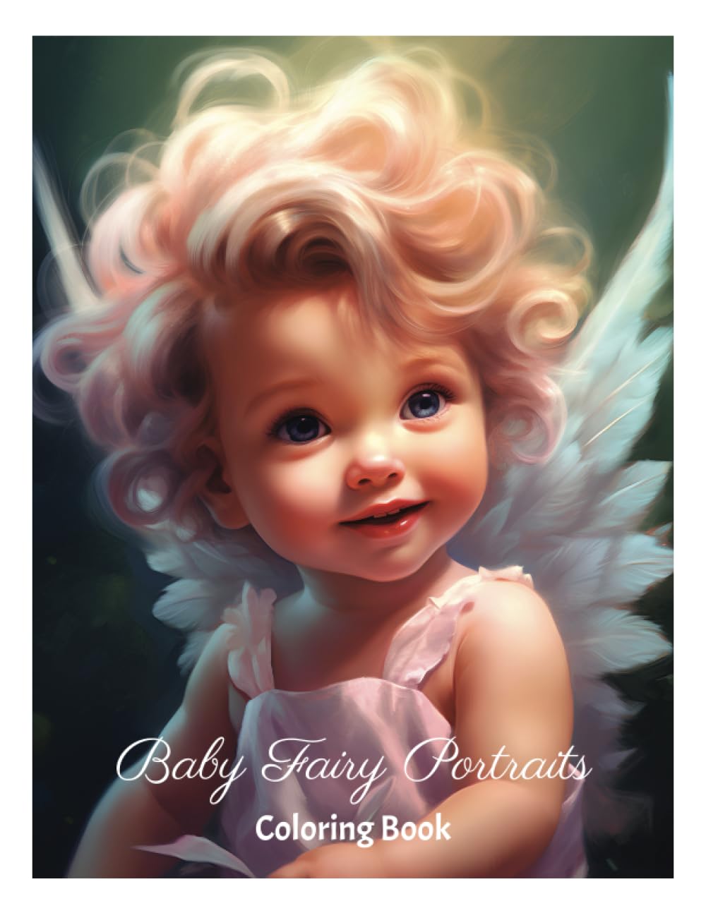Baby Fairy Portraits Coloring Book: 50 Fantasy Grayscale Coloring Pages for Adults for Relaxation and Stress Relief
