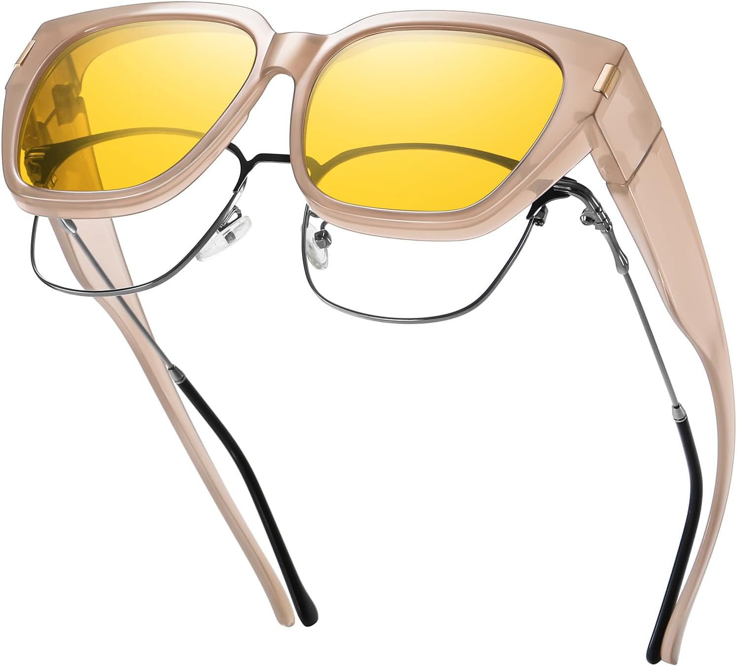 HAOLOTA Night Vision Driving Glasses for Women Fit over Eyeglasses Anti Glare Polarized Nighttime Sunglasses Yellow Lens - Image 7