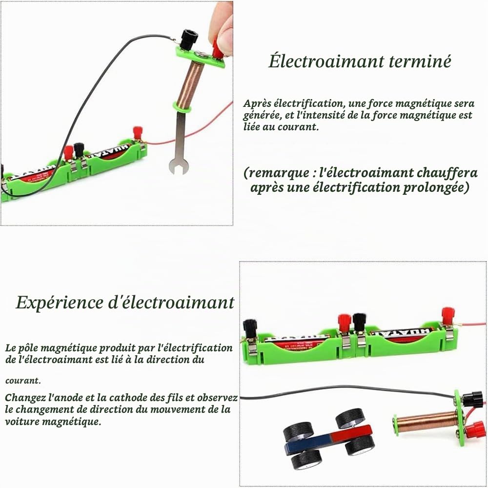 Kit d'expérimentation Scientifique,Kit d'apprentissage de Circuit pour Enfants,Ensemble de Circuits d'électricité et de magnétisme,98 expériences,pour Exploration de l’Électromagnétisme