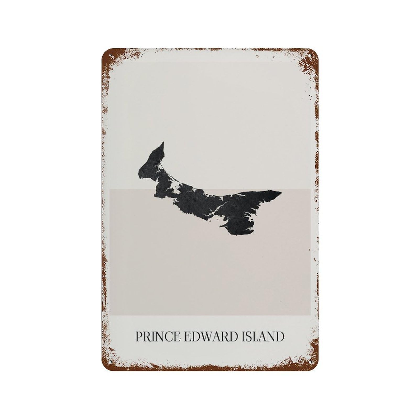 xiaoxiaoshen Prince Edward Island Map Minimalist Canada Wall Decor Art Metal Tin Poster Modern Home Decor Art Home Bar Shop Decorations Vintage Sign 30x20cm