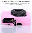 G7X / G7X Mark II Camera Silicone Case, Ultra Thin Lightweight Rubber Soft Silicone Case Bag Cover for Canon PowerShot G7X / G7X Mark II with Microfiber Cloth - Pink gallery image