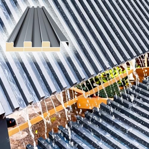 Image of Corrugated Metal Roofing Sheets for Gazebo Shed & Garage - Fast Drainage Splicable Panels & Ridge Cap1.3m (4.3ft) Roofing Tiles (1pc)