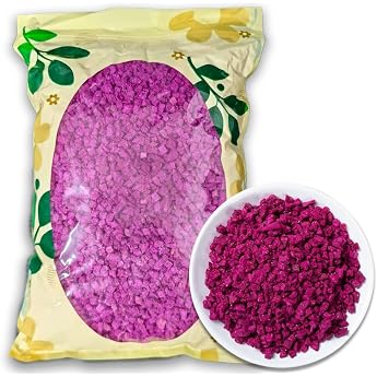 DAMAICHUHAI Freeze Dried Dragon Fruit Pieces 500 g - Dried Fruits Dragon Fruit Powder No Additives Vegan Snack