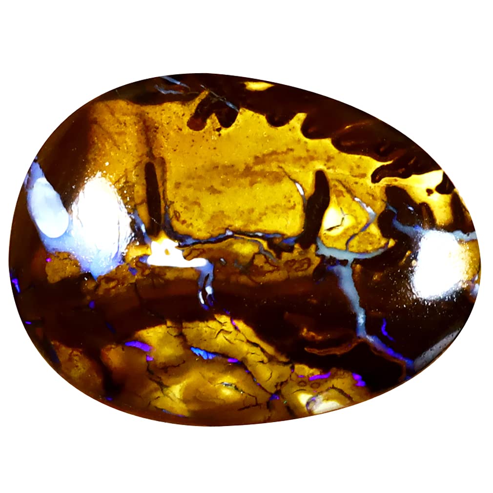 Opale boulder australienne 8.82 ct, gemme multicolore d'exception de forme libre