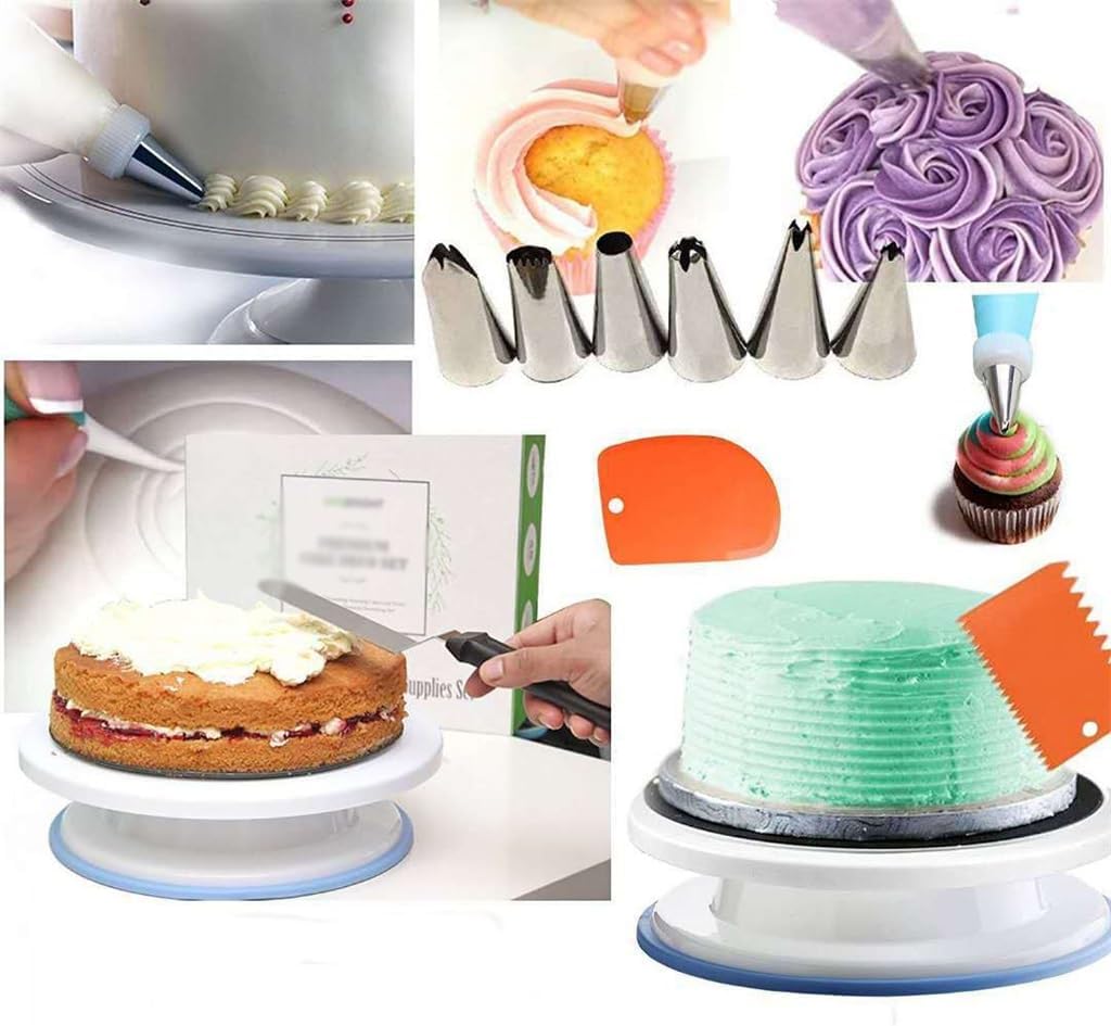 90 Piece Cake Turntable Cake Mounting Nozzle Spatula Scraper Baking Tool Set