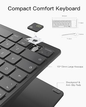 Inateck 2-in-1 Tablet Keyboard with Trackpad & Numeric Keypad