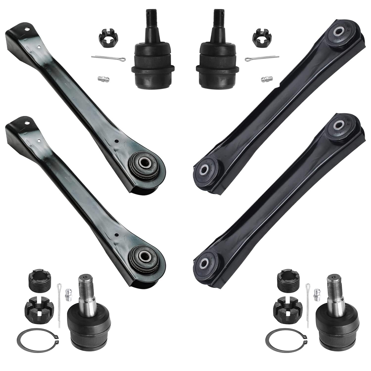 Detroit Axle - 8pc Front End Control Arms Kit for Jeep 1997-2006 Wrangler