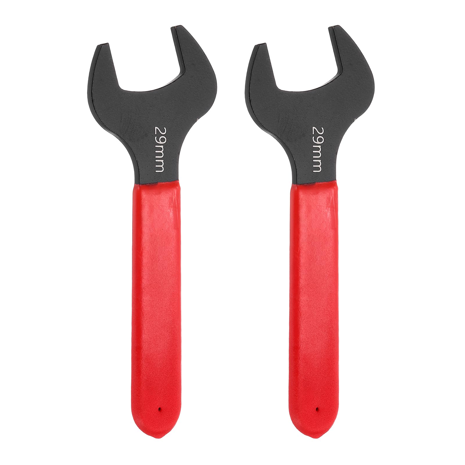 sourcing map 2Pcs Super Thin Single Open End Wrench 29mm Metric Carbon Steel Slim Wrench 15 Degree Angle Open Ended Ultra Thin Mechanic Spanner with Plastic Handle for Tight Space, Red