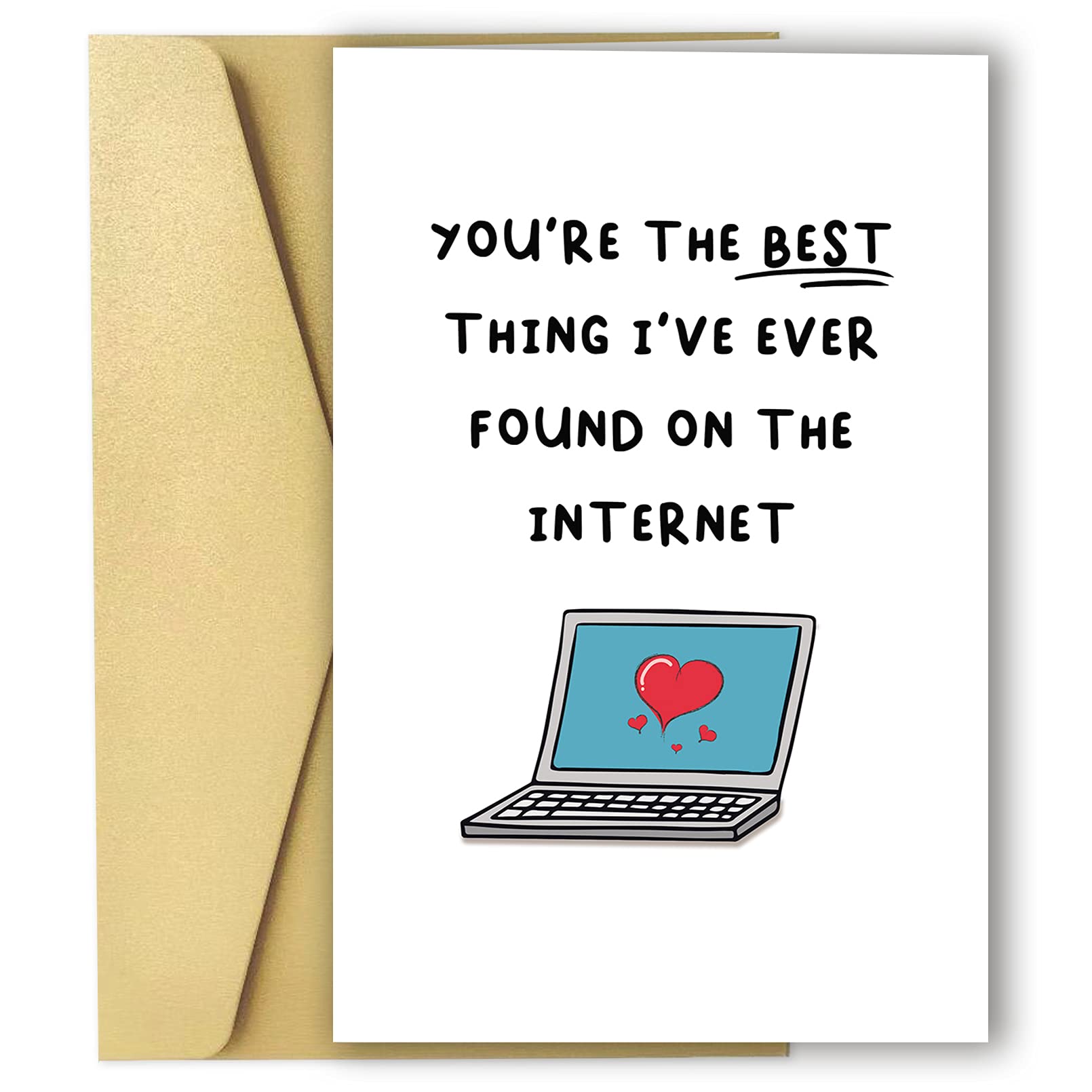 Funny Valentines Day Card for Boyfriend, Cute Internet Dating Anniversary Card for Girlfriend, Card for Husband Wife