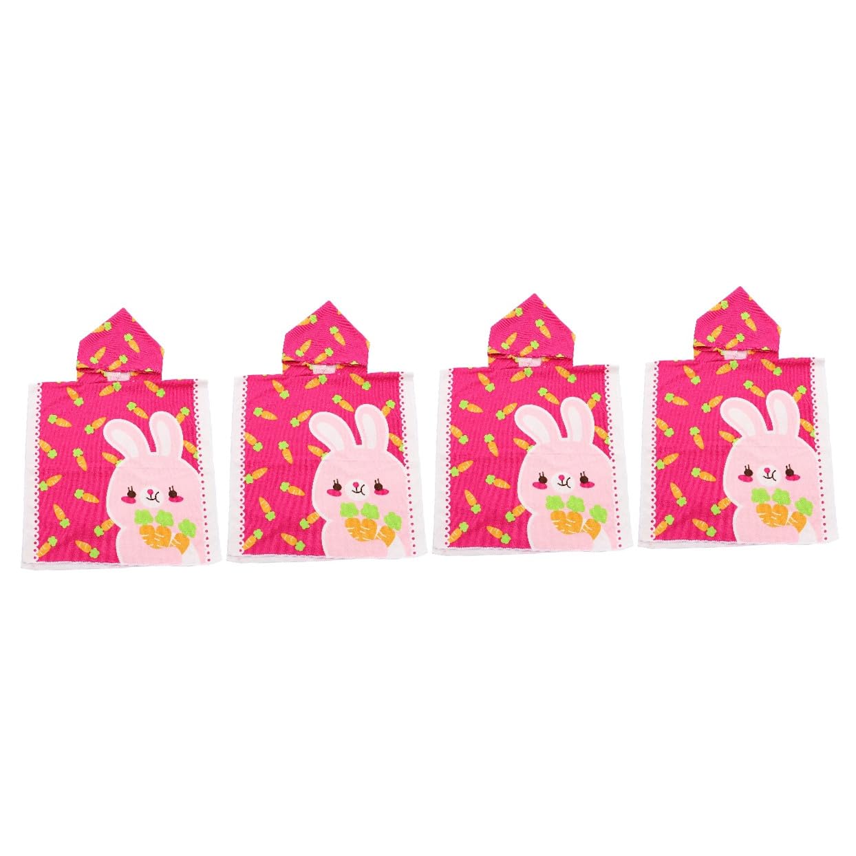 Cabilock Serviette De Plage À Capuche pour Enfants Lot De 4 Motif Carotte Tapis De Bain Super Absorbant Cape pour Garçons Et Filles