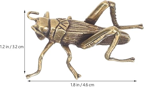 Miniatura 2 de Grillo de latón Saltamontes de latón decoración de grillo de metal, esculturas artísticas coleccionables, decoración del hogar, decoración de