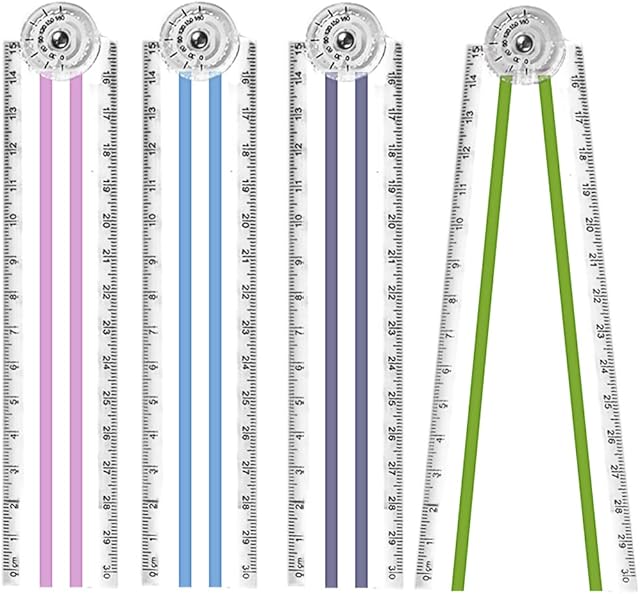 4 PCS Folding Rulers, 30cm Foldable Ruler 15cm Clear Rulers Stationery Ruler Fold Transparent Straight Ruler Bendy Geometric Ruler Flexible Plastic Ruler for School Kids