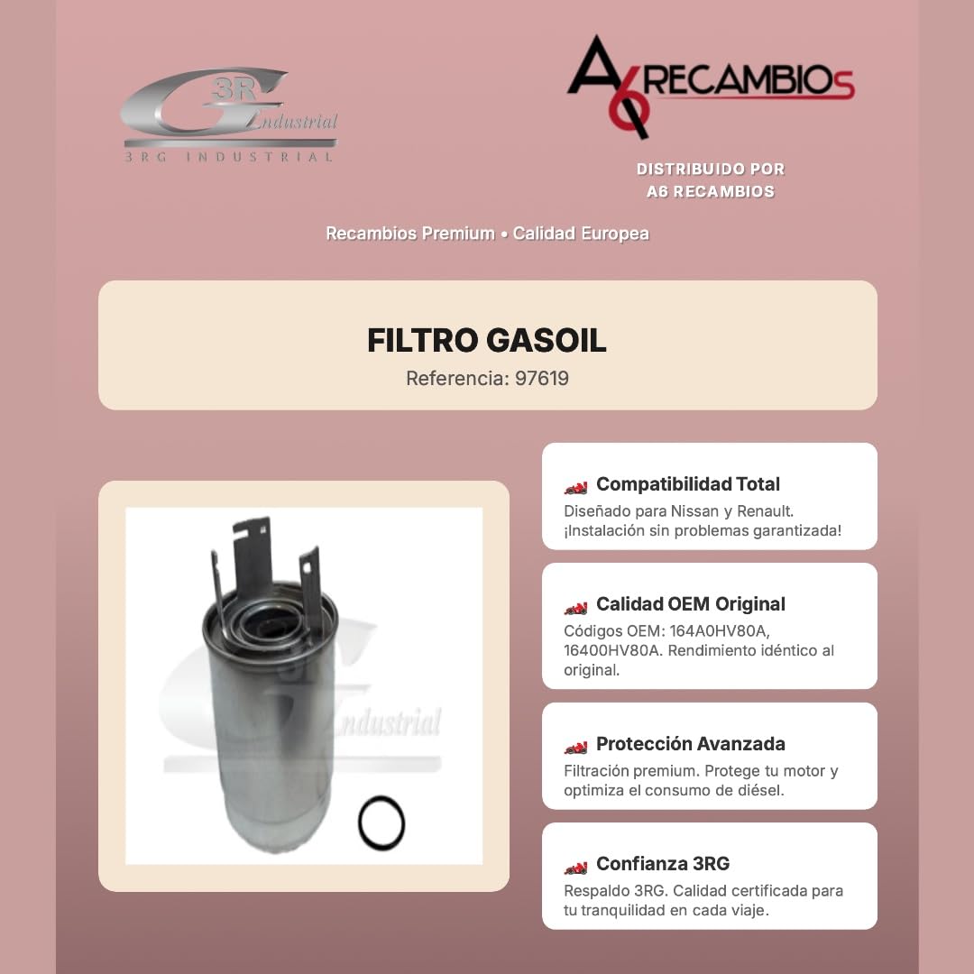 3RG 97619 Filtro carburante Cartuccia filtro Compatibilità con NISSAN Qashqai II J11, J11, RENAULT Kadjar HA, HL Koleos 2 HC