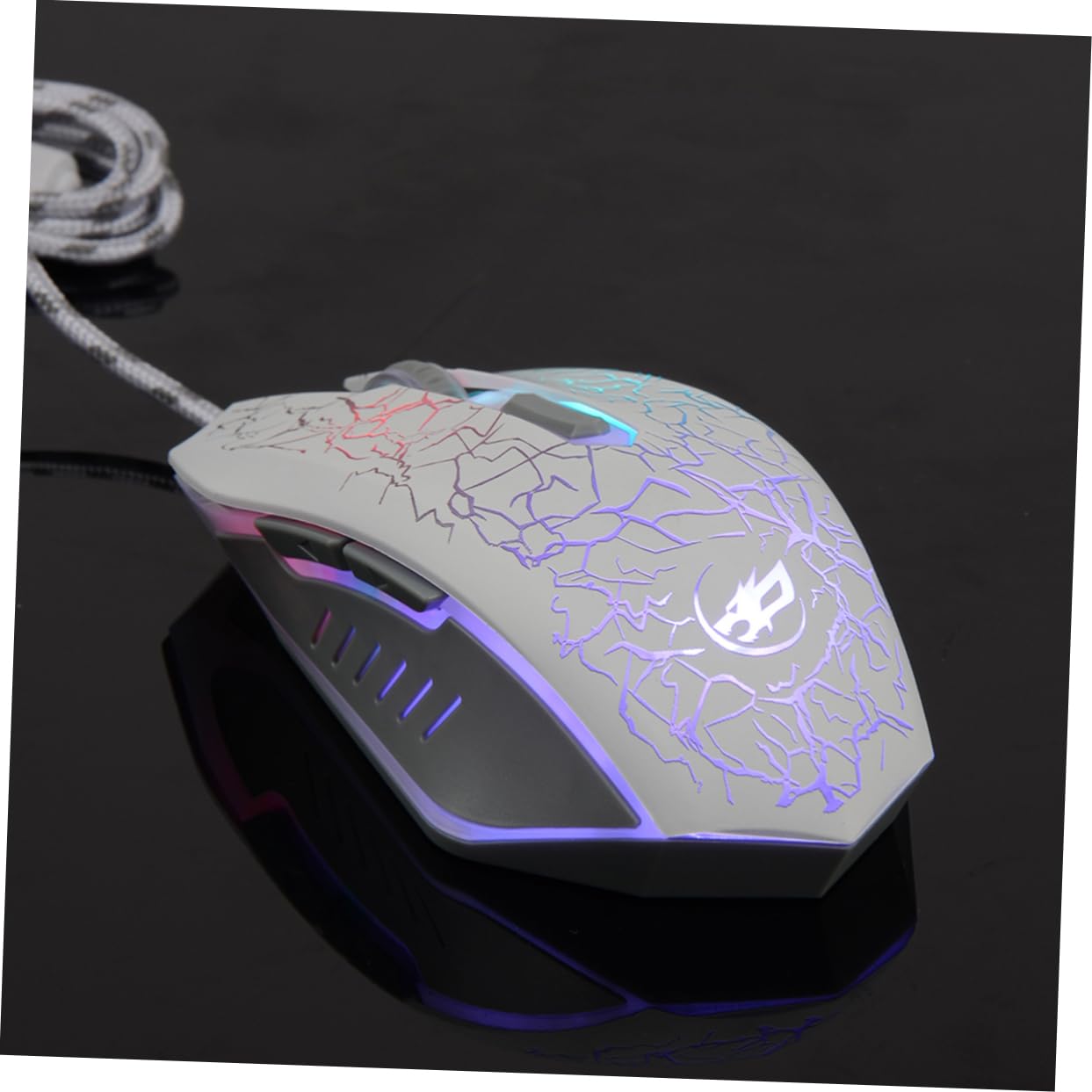 Gadpiparty 2pezzi Mouse Ottico Usb Per Gaming Con Impostazioni Dpi Pulsanti e Illuminazione Rgb Per Pc e Laptop Bianco