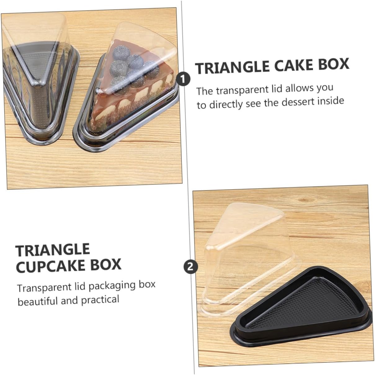 PRETYZOOM Sturdy Material Triangle Shape Cake Box 100pcs Cupcake Packing Boxes Simple Elegant Design