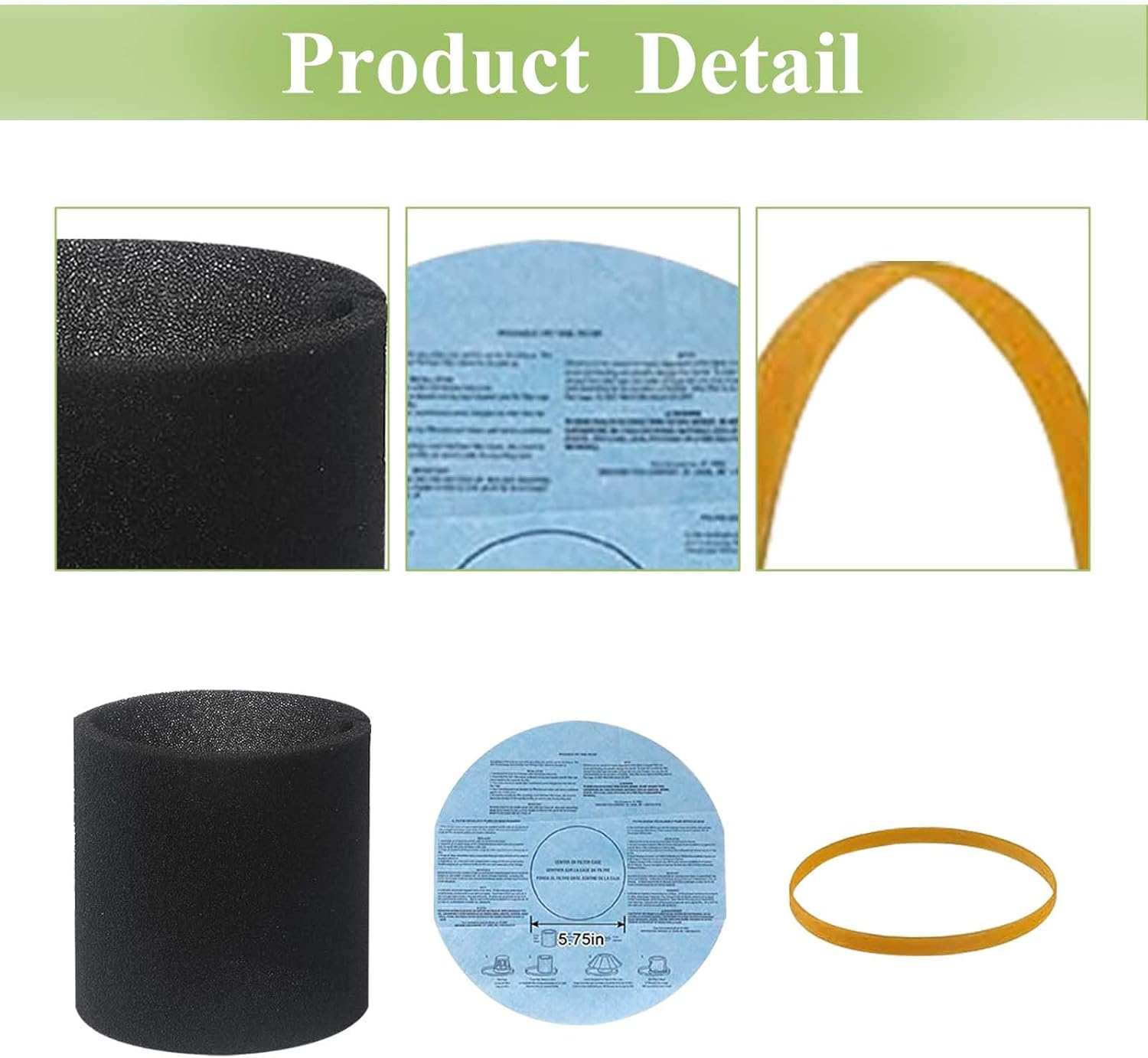 90585 Foam Sleeve & 9010700 Reusable Dry Disc Filter With Retaining Band Compatible With Most Shop-Vac, Vacmaster & Genie Shop Vacuum Cleaner, VF2002 Dry Disc. Part #9010700 and 9013700