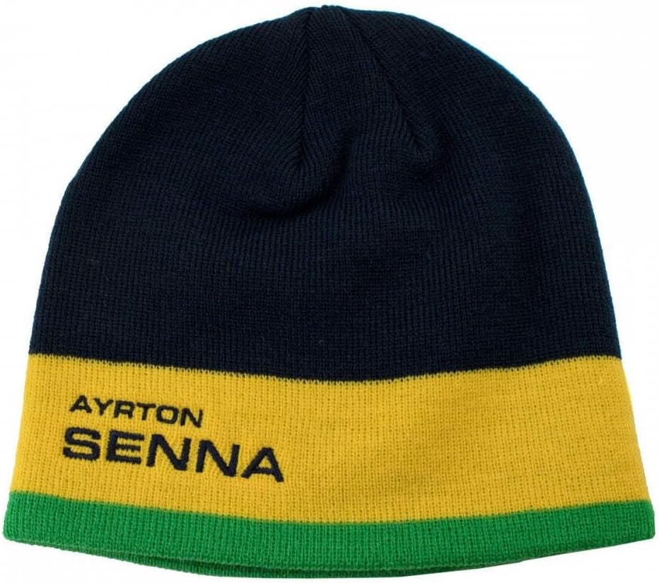 Ayrton Senna Collection F1 Racing Beanie Hat Navy