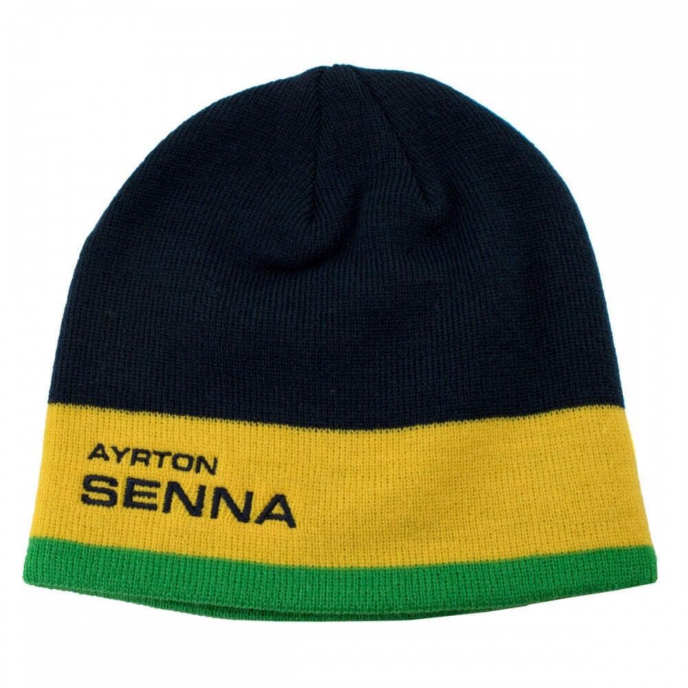 Ayrton Senna Collection F1 Racing Beanie Hat Navy