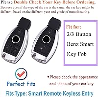 Vista 2 de SANRILY Funda para llave de Mercedes Benz A B C E R Class GLK GLA GLC GLE CLS SLK AMG Funda protectora de llave con llavero blanco