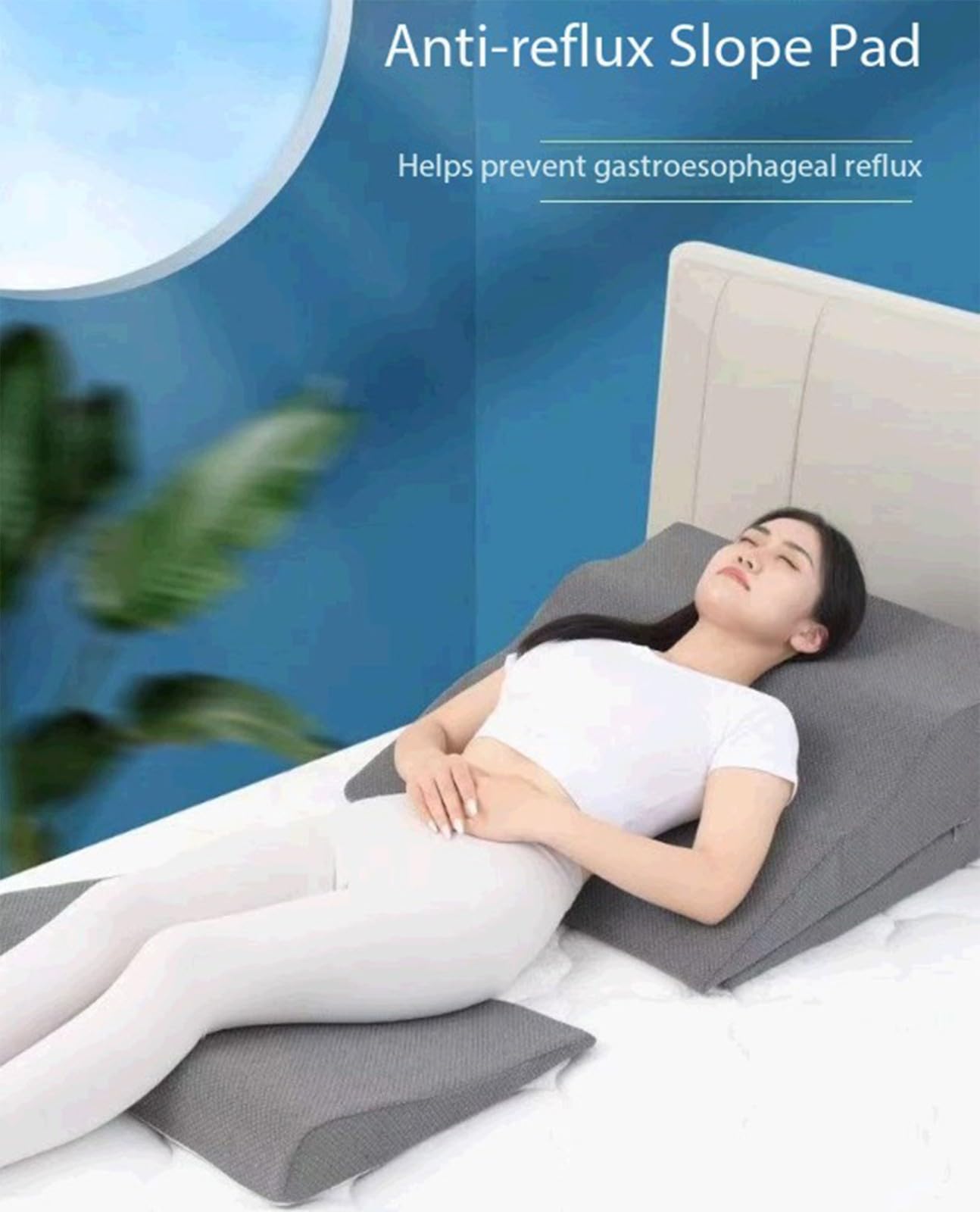 Cojines Cama,Dormir Para Adultos Con Reflujo Ácido,Almohada Reflujo Almohada De Cuña, Cómodos Juegos De Almohadas Posicionadoras De Espuma Viscoelástica Para Poscirugía, Aliviar Los Ronquidos