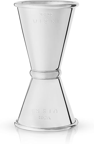 Miniatura 10 de Viski Jigger doble de estilo japonés para cócteles, kit de barra esencial, 1oz y 2oz con medidas interiores, acero inoxidable con acabado de