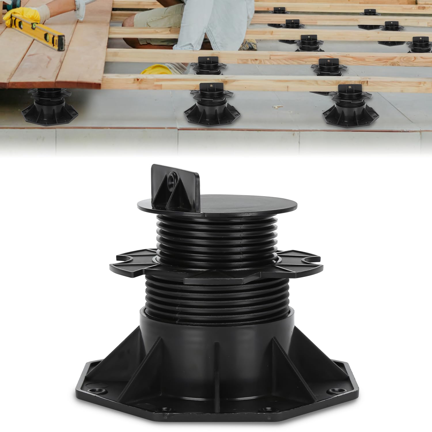 RVS hoogteverstelling voor betonpoer XL met plaat - 3mm RVS hoogteverstelling voor betonpoer XL met plaat - 3mm