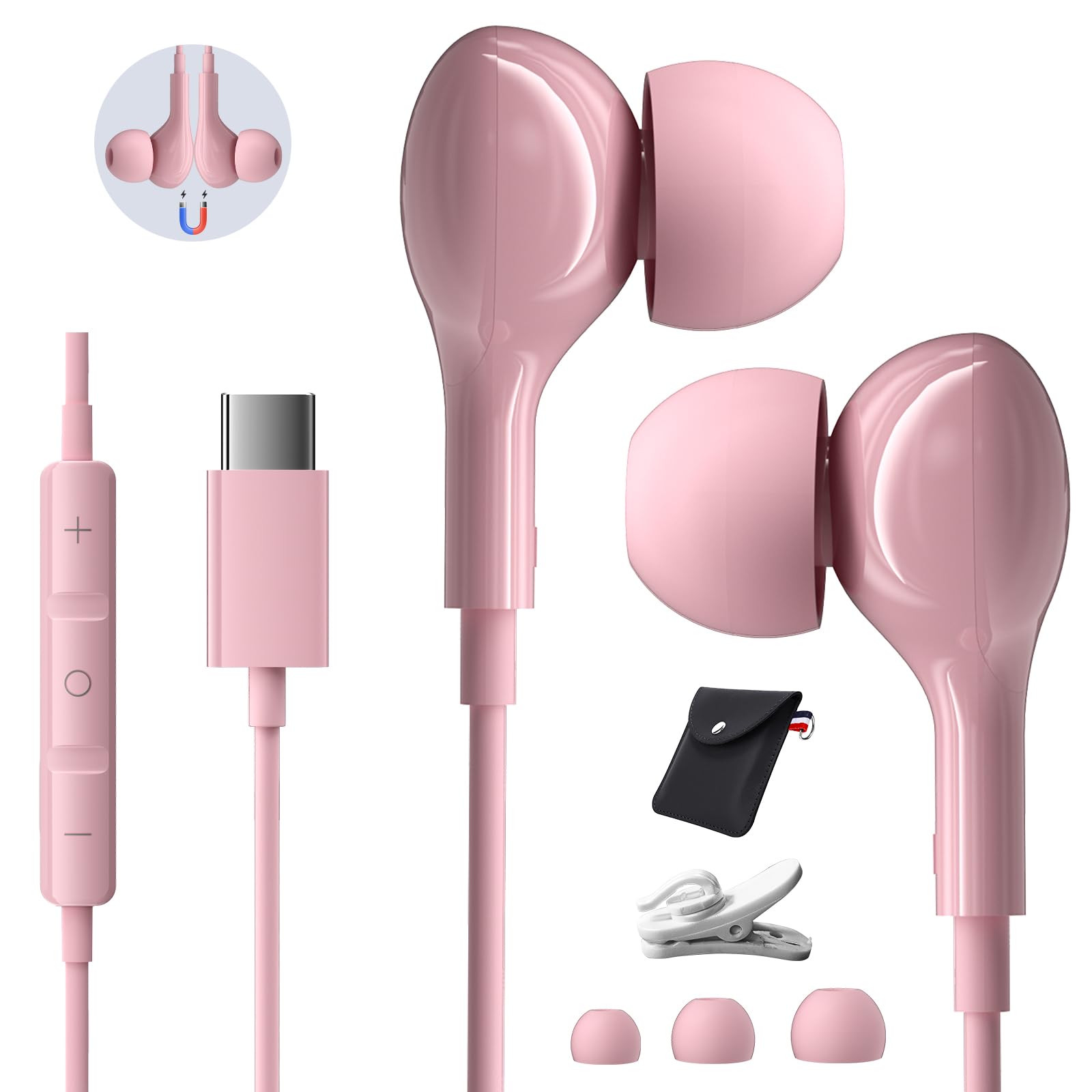 AILZPXX USB C Kopfhöre mit Mikrofon,In-Ear Kopfhörer mit HiFi Stereo S26 S25 S23 S22 S21