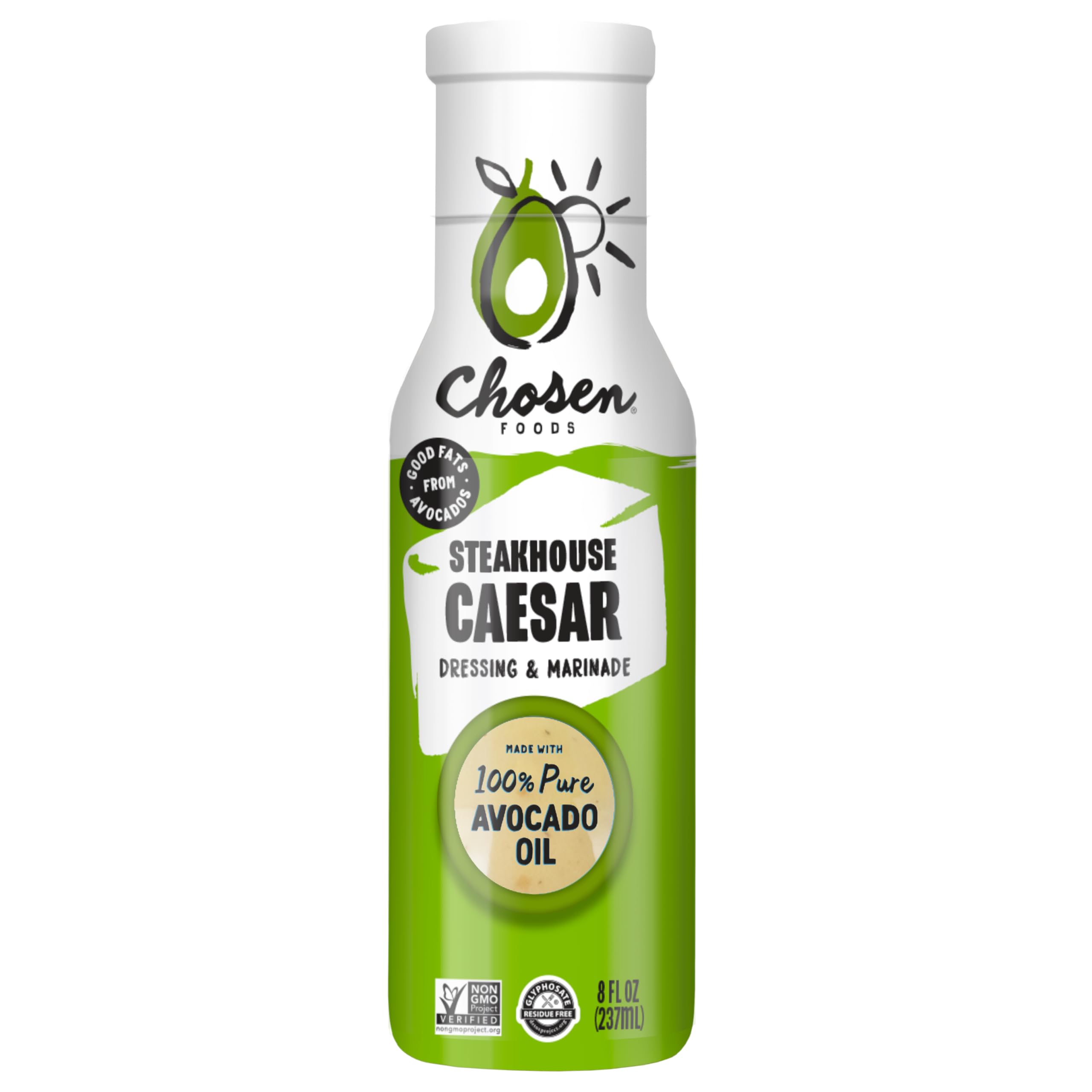 Chosen Foods Steakhouse Caesar Dressing & Marinade 8 oz with Recipe e-Book Bundle