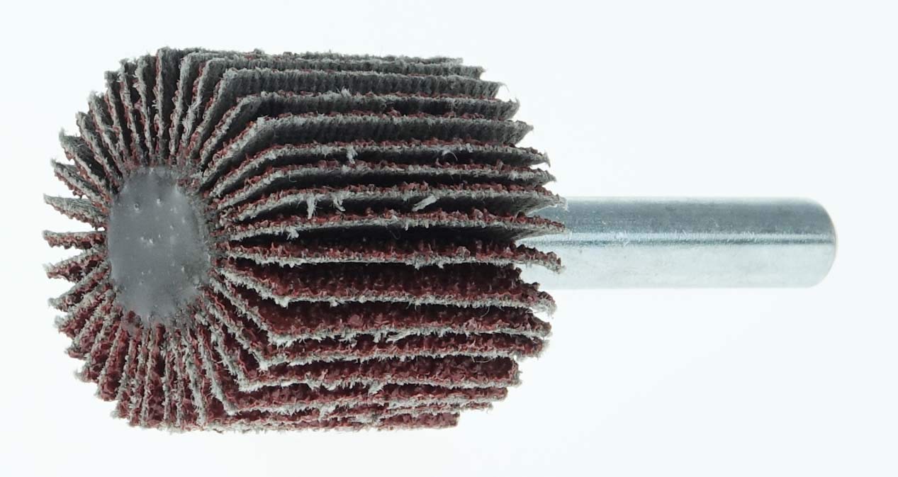 Weiler 30719 1" x 1" x 40AO Wolverine Coated Abrasive Flap Wheel, 1/4" Stem (Pack of 10), Red