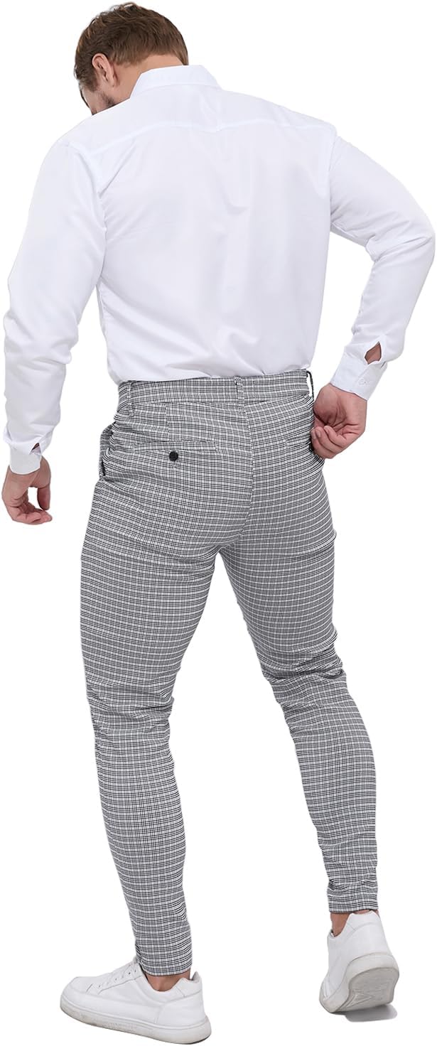ALLELMS Mens Chinos Slim Fit Stretch Flat-Front Skinny Dress Pants - Image 8