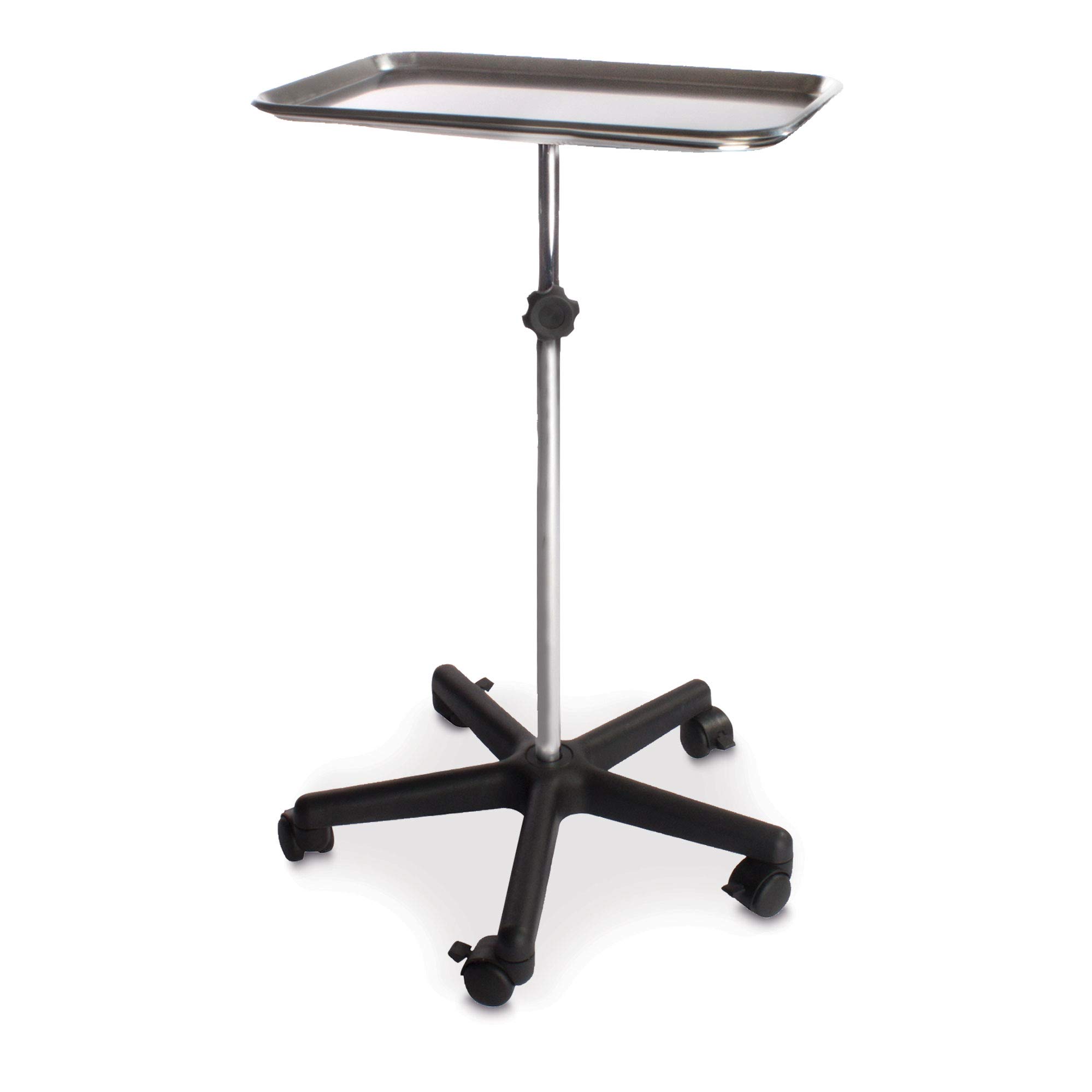 Dukal4365 Tech-Med Instrument Stand, Mobile Base, 20" Base Width, 19-1/2" Depth, Secure Height Adjustments 28"-48"